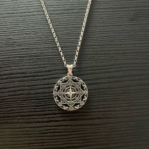 Sterling Silver Chain Compass Pendant